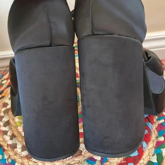 Steve Madden Charlize  black platform satin Maryjane babies heeled pumps shoes - Picture 4 of 10